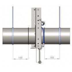 Pneumatic sliding damper (24VDC) with seals - Ø 080 mm