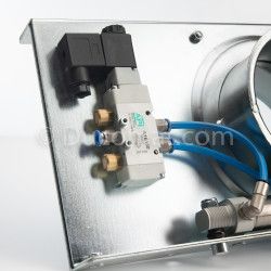 Pneumatische Schieber, anschlussfertig mit Ventil und Spule (24VDC) - Ø 100 mm